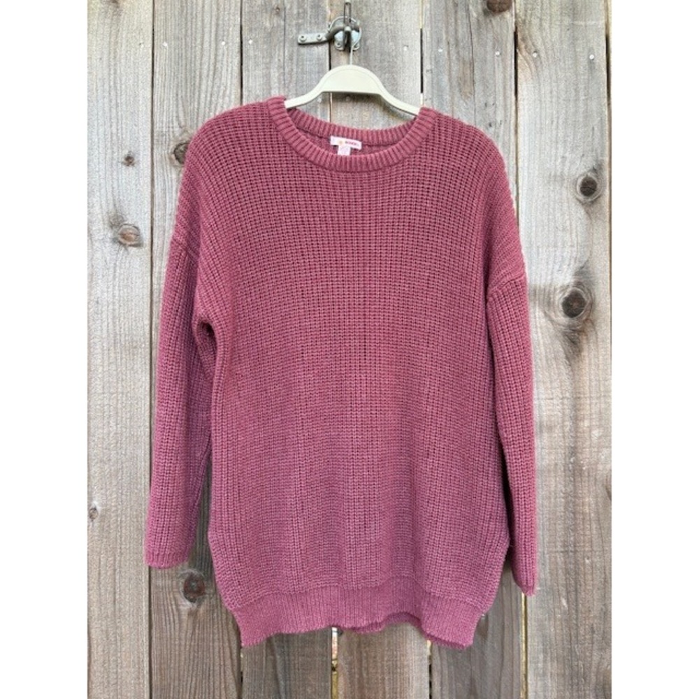 Vintage Bongo‎ Pink Chunky Shaker Knit Oversized Crewneck Sweater Womens Large